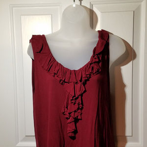 🌞2XL Maroon Ruffled Tank